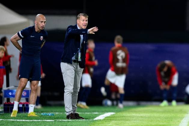 230625 Leif Gunnar Smerud, head coach of Norway, during the UEFA European Under-21 Championship group stage football match between France and Norway on June 25, 2023 in Cluj-Napoca. Photo: Marius Simensen BILDBYRAN COP 238 MM0022 bbeng fotboll football fotball soccer uefa european under-21 championship euro under-21 U21, U 21 em u21 norge norway france frankrike Copyright: MARIUSxSIMENSEN BB230625BB570