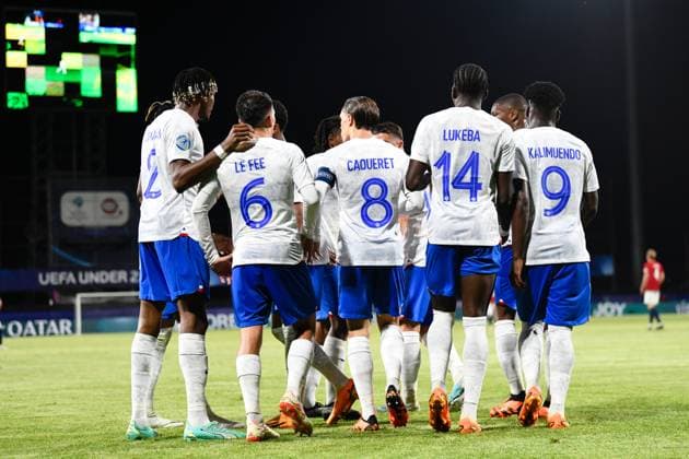 UEFA European Under-21 Championship Group D: France U21, U 21 vs Italy U21 players of France celebrating during UEFA European Under-21 Championship Group D: France U21 vs Italy U21, disputed on Cluj Arena, 22 June 2023 Cluj-Napoca Cluj Arena Romania Copyright: xAncaxTepeix