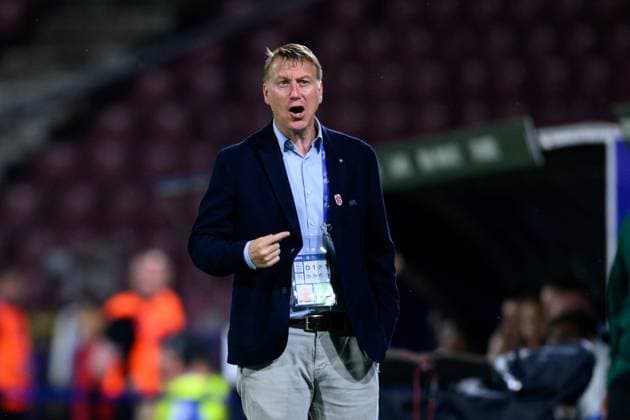 230625 Leif Gunnar Smerud, head coach of Norway, during the UEFA European Under-21 Championship group stage football match between France and Norway on June 25, 2023 in Cluj-Napoca. Photo: Marius Simensen BILDBYRAN COP 238 MM0022 bbeng fotboll football fotball soccer uefa european under-21 championship euro under-21 U21, U 21 em u21 norge norway france frankrike Copyright: MARIUSxSIMENSEN BB230625BB599
