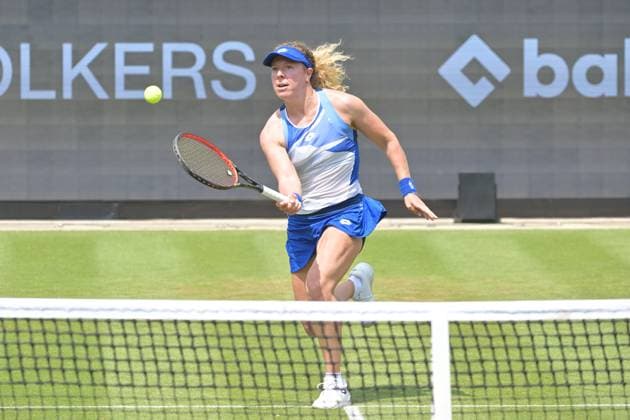 26.06.2023, xbrx, Tennis Bad Homburg Open WTA, Tennis Damen 250, emspor, v.l. Friedsam, Anna-Lena (GER), spielt den Ball Bad Homburg