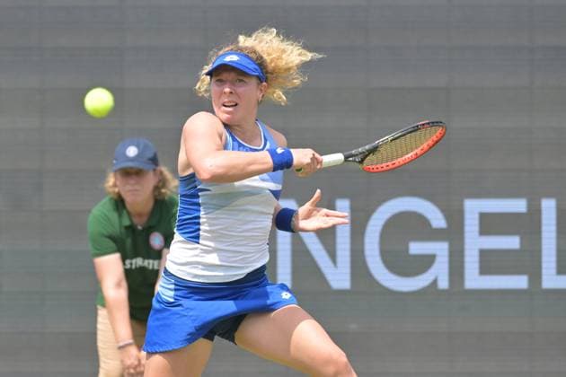 26.06.2023, xbrx, Tennis Bad Homburg Open WTA, Tennis Damen 250, emspor, v.l. Friedsam, Anna-Lena (GER), spielt den Ball Bad Homburg