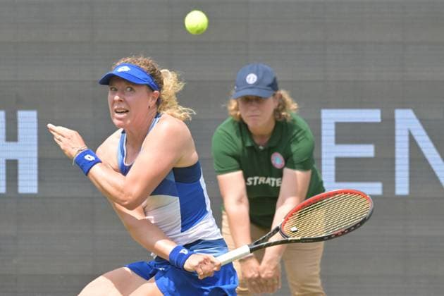 Sport Themen der Woche KW26 Sport Bilder des Tages 26.06.2023, xbrx, Tennis Bad Homburg Open WTA, Tennis Damen 250, emspor, v.l. Friedsam, Anna-Lena (GER), spielt den Ball Bad Homburg *** 26 06 2023, xbrx, tennis Bad Homburg Open WTA 250, emspor, v l Friedsam, Anna Lena GER , plays the ball Bad Homburg