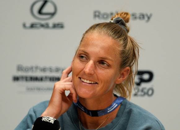 Mandatory Credit: Photo by Dave Shopland Shutterstock (13984422an) Karolina Pliskova (CZE) press conference, PK, Pressekonferenz Rothesay International Eastbourne, Tennis, Day One, Devonshire Park, Eastbourne, UK - 26 Jun 2023 Rothesay International Eastbourne, Tennis, Day One, Devonshire Park, Eastbourne, UK - 26 Jun 2023  Copyright: xDavexShopland Shutterstockx 13984422an