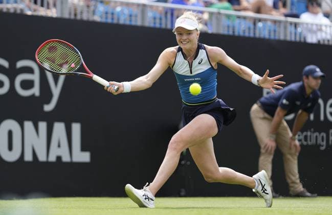Mandatory Credit: Photo by Dave Shopland Shutterstock (13984422bb) Great Britain s Harriet Dart wins her 1st round match in 3 sets Rothesay International Eastbourne, Tennis, Day One, Devonshire Park, Eastbourne, UK - 26 Jun 2023 Rothesay International Eastbourne, Tennis, Day One, Devonshire Park, Eastbourne, UK - 26 Jun 2023  Copyright: xDavexShopland Shutterstockx 13984422bb