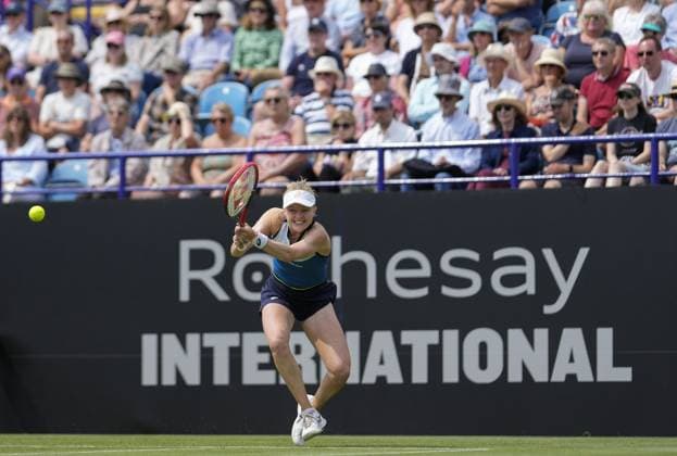 Mandatory Credit: Photo by Dave Shopland Shutterstock (13984422be) Great Britain s Harriet Dart wins her 1st round match in 3 sets Rothesay International Eastbourne, Tennis, Day One, Devonshire Park, Eastbourne, UK - 26 Jun 2023 Rothesay International Eastbourne, Tennis, Day One, Devonshire Park, Eastbourne, UK - 26 Jun 2023  Copyright: xDavexShopland Shutterstockx 13984422be