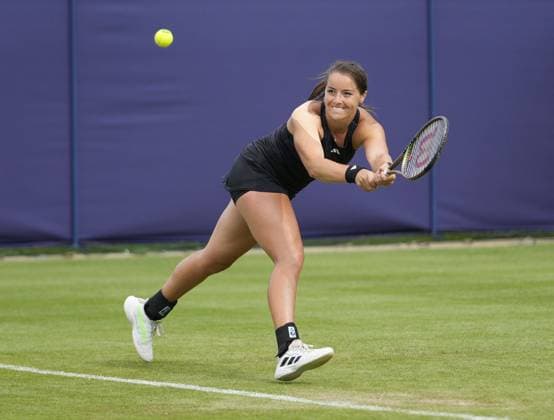 Mandatory Credit: Photo by Dave Shopland Shutterstock (13984422cf) Great Britain s Jodie Burrage action during her 1st round win Rothesay International Eastbourne, Tennis, Day One, Devonshire Park, Eastbourne, UK - 26 Jun 2023 Rothesay International Eastbourne, Tennis, Day One, Devonshire Park, Eastbourne, UK - 26 Jun 2023  Copyright: xDavexShopland Shutterstockx 13984422cf