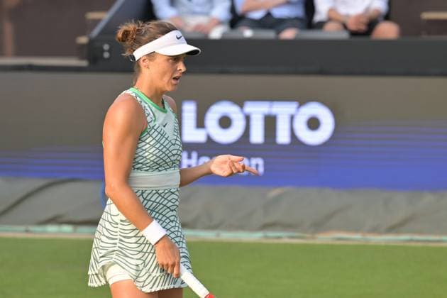 26.06.2023, xbrx, Tennis Bad Homburg Open WTA, Tennis Damen 250, emspor, v.l. Maria, Tatjana (GER), fokussiert, konzentriert, spielt den Ball Bad Homburg