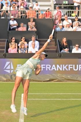 26.06.2023, xbrx, Tennis Bad Homburg Open WTA, Tennis Damen 250, emspor, v.l. Maria, Tatjana (GER), fokussiert, konzentriert, spielt den Ball Bad Homburg