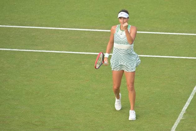 26.06.2023, xbrx, Tennis Bad Homburg Open WTA, Tennis Damen 250, emspor, v.l. Maria, Tatjana (GER), gestikuliert, mit den Armen gestikulieren, jubel, fokussiert, konzentriert Bad Homburg