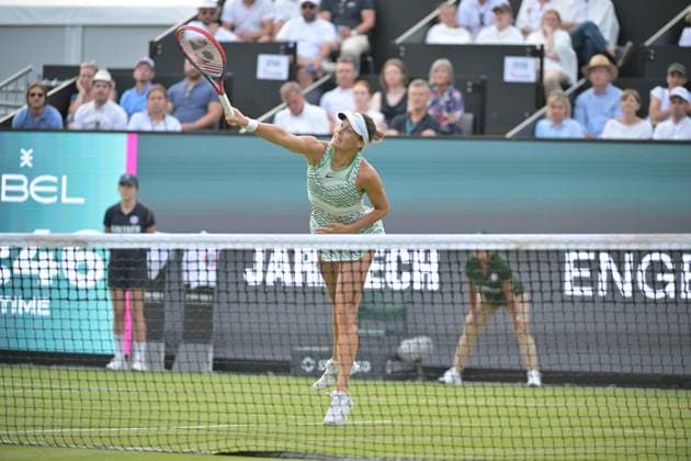 26.06.2023, xbrx, Tennis Bad Homburg Open WTA, Tennis Damen 250, emspor, v.l. Maria, Tatjana (GER), spielt den Ball, fokussiert, konzentriert Bad Homburg