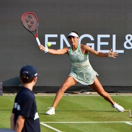 26.06.2023 Tennis, WTA, Tennis Damen Bad Homburg Open 2023 Sechzehntelfinale Iga Natalia SwiÄÖtek (POL) gegen Tatjana Maria (GER) Bild zeigt Tatjana Maria (GER) emspor, DFL regulations prohibit any use of photographs as image sequences and or quasi-video