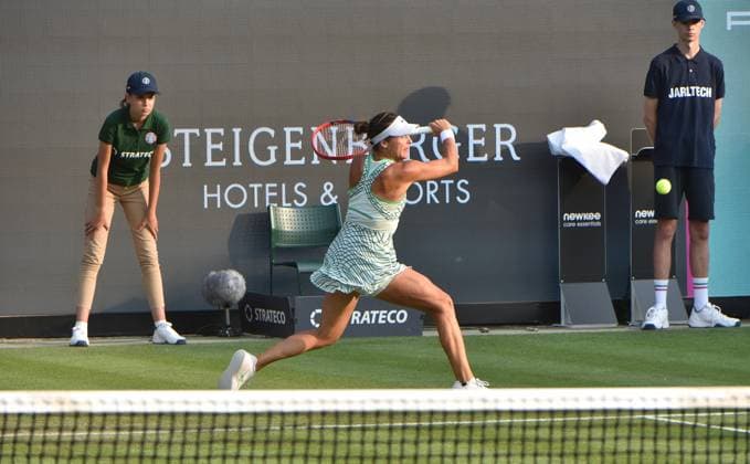 26.06.2023 Tennis, WTA, Tennis Damen Bad Homburg Open 2023 Sechzehntelfinale Iga Natalia SwiÄÖtek (POL) gegen Tatjana Maria (GER) Bild zeigt Tatjana Maria (GER) emspor, DFL regulations prohibit any use of photographs as image sequences and or quasi-video