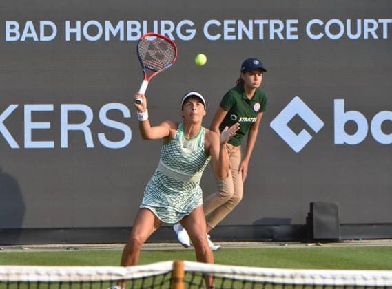 26.06.2023 Tennis, WTA, Tennis Damen Bad Homburg Open 2023 Sechzehntelfinale Iga Natalia SwiÄÖtek (POL) gegen Tatjana Maria (GER) Bild zeigt Tatjana Maria (GER) emspor, DFL regulations prohibit any use of photographs as image sequences and or quasi-video