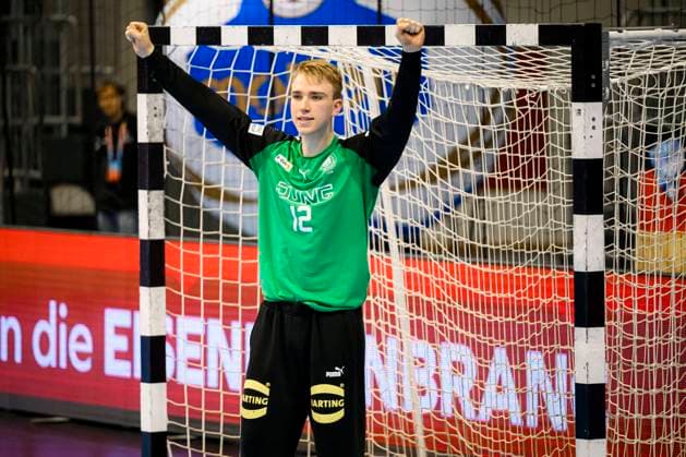 Hannover, Deutschland 25. Juni 2023: Handball U21, U 21 WM - Hauptrunde - Kroatien vs. Deutschland Torhueter Lasse Ludwig (Deutschland VfL Potsdam) Magdeburg Getec Arena Deutschland