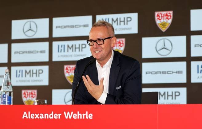 Sport Themen der Woche KW26 27.05.23 VfB Stuttgart PK Porsche Investor Deutschland, Stuttgart, 27.06.2023, Fussball, Bundesliga, VfB Stuttgart PK Porsche Investor: Alexander Wehrle (Vorstandsvorsitzender VfB Stuttgart). *** 27 05 23 VfB Stuttgart PK Porsche Investor Germany, Stuttgart, 27 06 2023, Football, Bundesliga, VfB Stuttgart PK Porsche Investor Alexander Wehrle CEO VfB Stuttgart