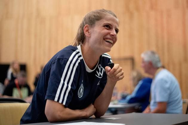 Tabea Sellner (Deutschland, 15), GER, DFB Fussball Frauen Nationalmannschaft, Media Day Adidas World of Sports Herzogenaurach, Spielzeit 2022 2023, 26.06.2023 GER, DFB Fussball Frauen Nationalmannschaft, Media Day Adidas World of Sports Herzogenaurach, Spielzeit 2022 2023, 26.06.2023 Offenbach Copyright: xEibner-Pressefoto Memmlerx EP_MMR