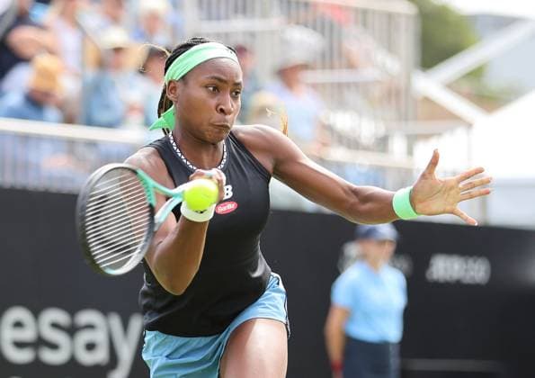TENNIS - WTA, Tennis Damen Rothesay Open 2023 EASTBOURNE,ENGLAND,27.JUN.23 - TENNIS - WTA Tour, Rothesay Open. Image shows Coco Gauff (USA).  GEPAxpictures xAlanxGrieves