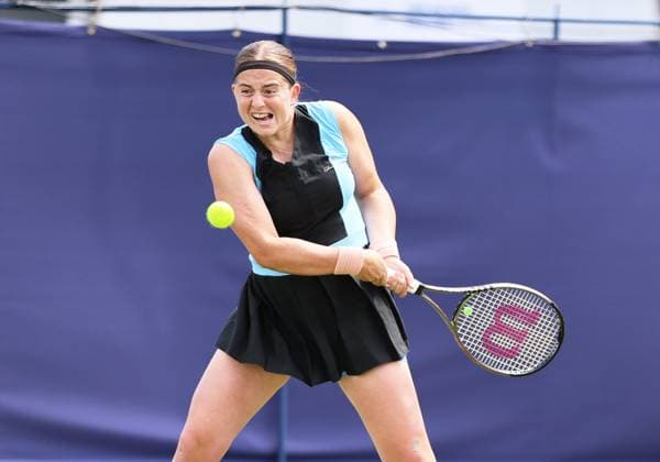 TENNIS - WTA, Tennis Damen Rothesay Open 2023 EASTBOURNE,ENGLAND,27.JUN.23 - TENNIS - WTA Tour, Rothesay Open. Image shows Jelena Ostapenko (LAT).  GEPAxpictures xAlanxGrieves