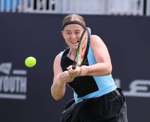 TENNIS - WTA, Tennis Damen Rothesay Open 2023 EASTBOURNE,ENGLAND,27.JUN.23 - TENNIS - WTA Tour, Rothesay Open. Image shows Jelena Ostapenko (LAT).  GEPAxpictures xAlanxGrieves