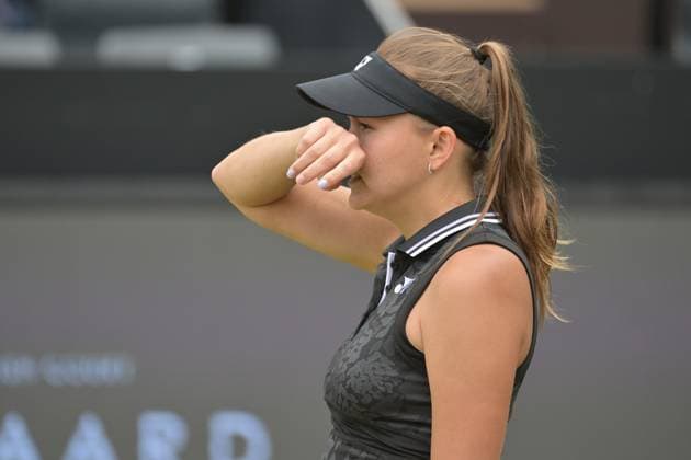 28.06.2023, xbrx, Tennis Bad Homburg Open WTA, Tennis Damen 250, emspor, v.l. Rodina, Evgeniya, enttaeuscht, Enttaeuschung, disappointed Bad Homburg