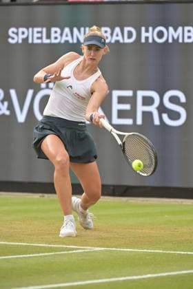 28.06.2023, xbrx, Tennis Bad Homburg Open WTA, Tennis Damen 250, emspor, v.l. Teichmann, Jil (SUI), spielt den Ball, fokussiert, konzentriert Bad Homburg