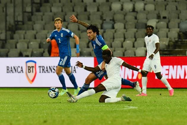 UEFA European Under-21 Championship Group D: Italy U21, U 21 vs Norway U21 Sandro Tonali in action during UEFA European Under-21 Championship Group D: Italy U21 vs Norway U21, disputed on Cluj Arena Stadium, 28 June 2023 Cluj-Napoca Cluj Arena Romania Copyright: xAncaxTepeix