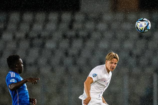 230628 Jesper Norman Daland of Norway during the UEFA European Under-21 Championship group stage football match between Italy and Norway on June 28, 2023 in Cluj-Napoca. Photo: Marius Simensen BILDBYRAN COP 238 MM0023 bbeng euro under-21 football fotball fotboll italia norge norway soccer taly U21, U 21 u21-em uefa european under-21 championship Copyright: MARIUSxSIMENSEN BB230628BB223