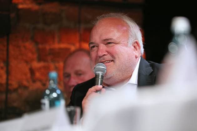Tourismusfruehstueck: EURO 2024, Spielort Leipzig, 28.06.2023 Prof. Dr. Joerg Junhold (Direktor ZOO Leipzig, Botschafter fuer Nachhaltigkeit) beim 222. Tourismusfruehstueck am 28.06.2023 in der Moritzbastei Leipzig zum Thema: Anstoss EURO 2024 - Wo steht der Spielort Leipzig ein Jahr vor der Fussball-EM? Copyright: xBEAUTIFULxSPORTS JanxKaeferx