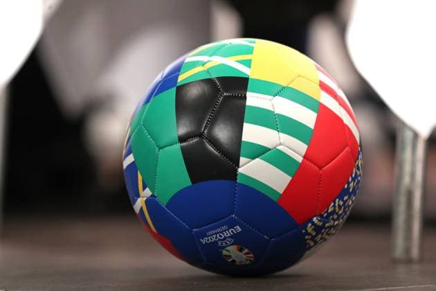 Tourismusfruehstueck: EURO 2024, Spielort Leipzig, 28.06.2023 Fussball mit EURO-Design beim 222. Tourismusfruehstueck am 28.06.2023 in der Moritzbastei Leipzig zum Thema: Anstoss EURO 2024 - Wo steht der Spielort Leipzig ein Jahr vor der Fussball-EM? Copyright: xBEAUTIFULxSPORTS JanxKaeferx