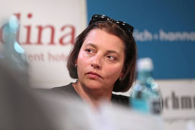 Tourismusfruehstueck: EURO 2024, Spielort Leipzig, 28.06.2023 Katharina Baum (Olympia Leipzig GmbH, Prokuristin) beim 222. Tourismusfruehstueck am 28.06.2023 in der Moritzbastei Leipzig zum Thema: Anstoss EURO 2024 - Wo steht der Spielort Leipzig ein Jahr vor der Fussball-EM? Copyright: xBEAUTIFULxSPORTS JanxKaeferx