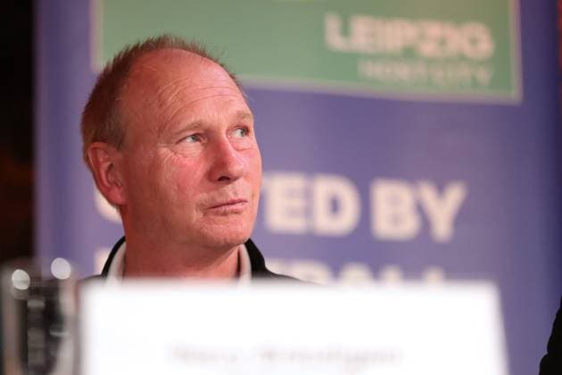 Tourismusfruehstueck: EURO 2024, Spielort Leipzig, 28.06.2023 Perry Braeutigam (RB Leipzig, Rasenballsport, Klubrepraesentant) beim 222. Tourismusfruehstueck am 28.06.2023 in der Moritzbastei Leipzig zum Thema: Anstoss EURO 2024 - Wo steht der Spielort Leipzig ein Jahr vor der Fussball-EM? Copyright: xBEAUTIFULxSPORTS JanxKaeferx