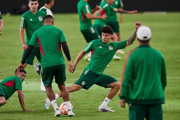 RECORD DATE NOT STATED 2023 CONCACAF Mexico Training Jorge Sanchez during the training of Mexico (Mexican national team, Nationalteam prior to the game of the CONCACAF Gold Cup 2023 against Haiti in Group B, at State Farm Stadium, on June 28, 2023. <br><br> Jorge Sanchez durante el Entrenamiento de Mexico (Seleccion Nacional Mexicana) previo al partido de la Copa Oro de la CONCACAF 2023 contra Haiti en el Grupo B, en el Estadio State Farm, el 28 de Junio de 2023. PHOENIX ARIZONA ESTADOS UNIDOS  Copyright: xJorgexMartinezx 20230628205637_CGC_23_GB_MEX_TRAI_SANCHEZ69