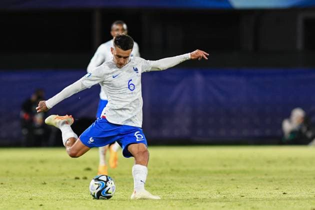 Switzerland v France - U21, U 21 EURO 2023 Enzo Le Fee in action during UEFA European Under-21 Championship Group D: Switzerland U21 vs France U21, disputed on Dr Constantin Radulescu Stadium, 28 June 2023 Cluj-Napoca Romania  Copyright: xFlaviuxBuboix originalFilename:buboi-notitle230628_npi1W.jpg