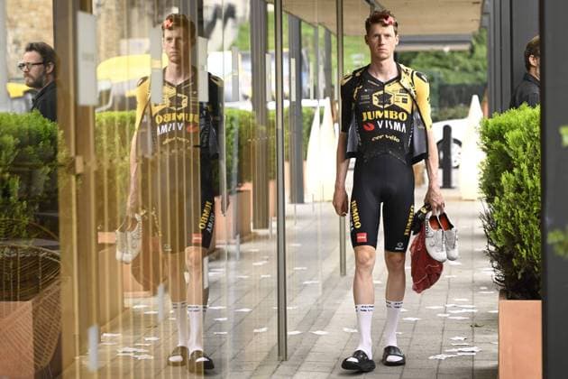 BILBAO, SPAIN - JUNE 29 : Van Hooydonck Nathan (BEL) of Jumbo-Visma prior to the 110th edition of the Tour de France 2023 cycling race in Bilbao on June 29, 2023 in Bilbao, Spain, 29 06 2023 ( Motordriver Kenny Verfaillie - Tour de France 2023 - Day -2 PhotoNews Panoramic 
