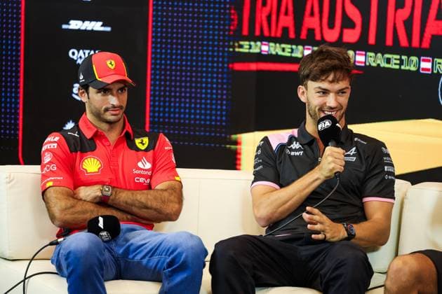 SAINZ Carlos (spa), Scuderia Ferrari SF-23, GASLY Pierre (fra), Alpine F1 Team A523, portrait during the 2023 Formula 1 Rolex Grosser Preis von Osterreich, 2023 Austrian Grand Prix, 9th round of the 2023 Formula One World Championship, WM, Weltmeisterschaft from June 30 to July 2, 2023 on the Red Bull Ring, in Spielberg, Austria - F1 - AUSTRIAN GRAND PRIX 2023 DPPI Panoramic  00123022_GOOD0415 