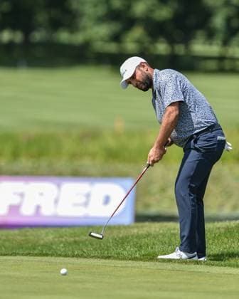 29th June 2023; The Belfry, Sutton Coldfield, West Midlands, England: Betfred British Masters Golf, Day 1; Alexander Levy (FRA) putts to finish 1 under par  ActionPlus12524895 GodfreyxPitt