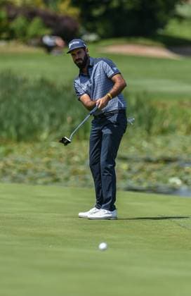29th June 2023; The Belfry, Sutton Coldfield, West Midlands, England: Betfred British Masters Golf, Day 1; Santiago Tarrio (ESP) puts to finish 1 over par  ActionPlus12524893 GodfreyxPitt
