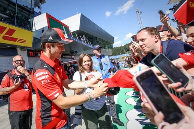 FORMULA 1 - GP of Austria 2023 SPIELBERG,AUSTRIA,29.JUN.23 - MOTORSPORTS, FORMULA 1 - Grand Prix of Austria, Red Bull Ring, preview, pit lane walk. Image shows Charles Leclerc (MCO Ferrari).  GEPAxpictures xManfredxBinder