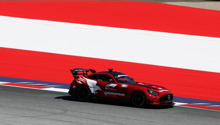 FIA Mercedes Safety Car in action during the 2023 Formula 1 Rolex Grosser Preis von Osterreich, 2023 Austrian Grand Prix, 9th round of the 2023 Formula One World Championship, WM, Weltmeisterschaft from June 30 to July 2, 2023 on the Red Bull Ring, in Spielberg, Austria - F1 - AUSTRIAN GRAND PRIX 2023 DPPI Panoramic  F12023GP10AUT_JK067777 