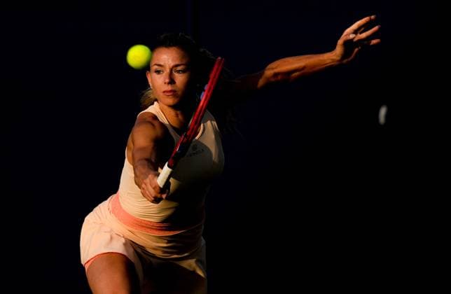 Mandatory Credit: Photo by Dave Shopland Shutterstock (13984800dm) Italy s Camila Giorgi plays her quarter final in the late evening sunshine Rothesay International Eastbourne, Tennis, Day Four, Devonshire Park, Eastbourne, UK - 29 Jun 2023 Rothesay International Eastbourne, Tennis, Day Four, Devonshire Park, Eastbourne, UK - 29 Jun 2023  Copyright: xDavexShopland Shutterstockx 13984800dm
