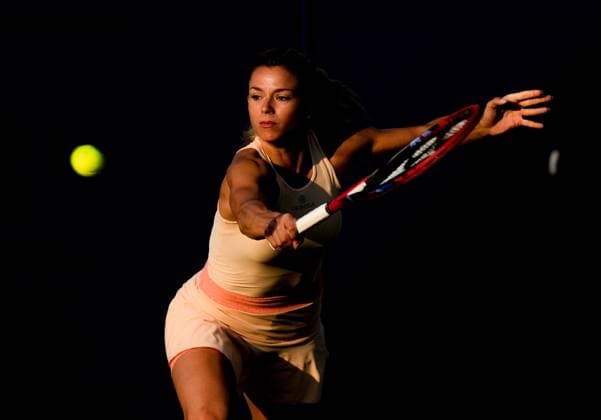 Mandatory Credit: Photo by Dave Shopland Shutterstock (13984800dn) Italy s Camila Giorgi plays her quarter final in the late evening sunshine Rothesay International Eastbourne, Tennis, Day Four, Devonshire Park, Eastbourne, UK - 29 Jun 2023 Rothesay International Eastbourne, Tennis, Day Four, Devonshire Park, Eastbourne, UK - 29 Jun 2023  Copyright: xDavexShopland Shutterstockx 13984800dn