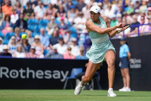 Mandatory Credit: Photo by Dave Shopland Shutterstock (13984801x) USA s Madison Keys in Semi final Action Rothesay International Eastbourne, Tennis, Day Five, Devonshire Park, Eastbourne, UK - 30 Jun 2023 Rothesay International Eastbourne, Tennis, Day Five, Devonshire Park, Eastbourne, UK - 30 Jun 2023  Copyright: xDavexShopland Shutterstockx 13984801x