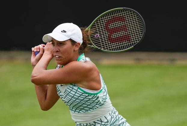 Mandatory Credit: Photo by Dave Shopland Shutterstock (13984801ac) USA s Madison Keys WINS her Semi final Rothesay International Eastbourne, Tennis, Day Five, Devonshire Park, Eastbourne, UK - 30 Jun 2023 Rothesay International Eastbourne, Tennis, Day Five, Devonshire Park, Eastbourne, UK - 30 Jun 2023  Copyright: xDavexShopland Shutterstockx 13984801ac