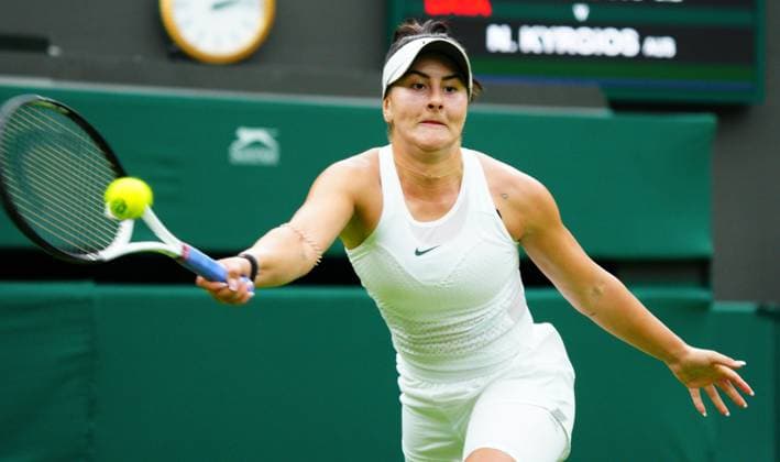 Mandatory Credit: Photo by Javier Garcia Shutterstock (13987396b) Bianca Andreescu practices Wimbledon Tennis Championship Practice and Previews, The All England Lawn Tennis and Croquet Club, London, UK - 30 Jun 2023 Wimbledon Tennis Championship Practice and Previews, The All England Lawn Tennis and Croquet Club, London, UK - 30 Jun 2023  Copyright: xJavierxGarcia Shutterstockx 13987396b