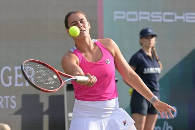 30.06.2023, xbrx, Tennis Bad Homburg Open WTA, Tennis Damen 250, emspor, v.l. Navarro, Emma (USA), Aufwaermprogramm der Profis, warm up Bad Homburg