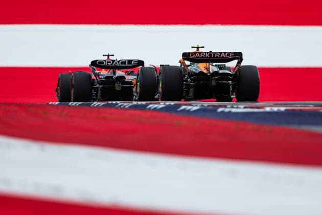 1 Max Verstappen (NLD, Oracle Red Bull Racing), 4 Lando Norris (GBR, McLaren F1 Team), F1 Grand Prix of Austria at Red Bull Ring on June 30, 2023 in Spielberg, Austria. (Photo by HOCH ZWEI) Spielberg Austria