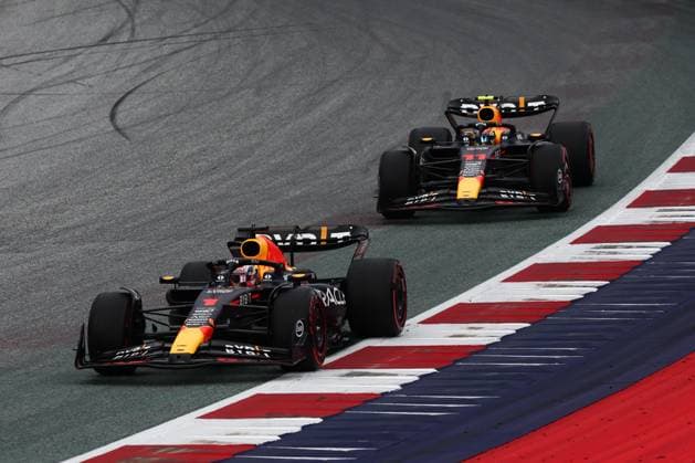 F1 Austrian Grand Prix 2023 Practice And Qualifying Max Verstappen and Sergio Perez of Red Bull Racing during qualifying ahead of the Formula 1 Austrian Grand Prix at Red Bull Ring in Spielberg, Austria on June 30, 2023. Spielberg Austria  Copyright: xJakubxPorzyckix originalFilename:porzycki-f1austri230630_nppfl.jpg