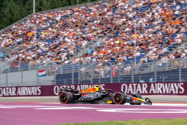 SPIELBERG, AUSTRIA: Sergio Perez, racing for the Red Bull Racing team during the 2023 Formula 1 Austrian Grand Prix at the Red Bull Ring in Spielberg, Austria