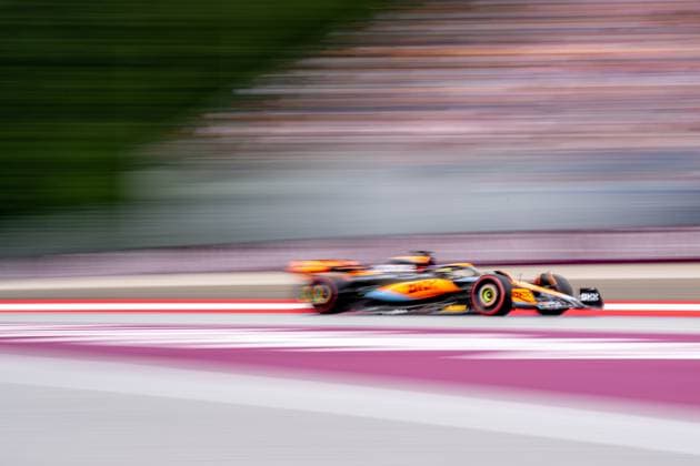 SPIELBERG, AUSTRIA: Lando Norris, racing for the McLaren F1 team during the 2023 Formula 1 Austrian Grand Prix at the Red Bull Ring in Spielberg, Austria