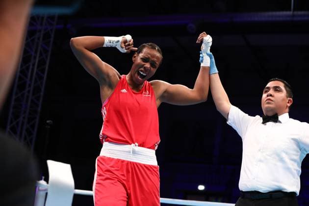 Sport Themen der Woche KW26 Sport Bilder des Tages June 30, 2023, Nowy Targ, Malopolska, Poland: DAVINA-MYRHA MICHEL of Team France (red) wins against IRINA SCHOENBERGER of Team Germany (blue) in the Boxing Women s 75kg Semifinal at the Europaspiele 2023 in Nowy Targ, Poland Nowy Targ Poland - ZUMAc179 20230630_zep_c179_331 Copyright: xMickaelxChavetx